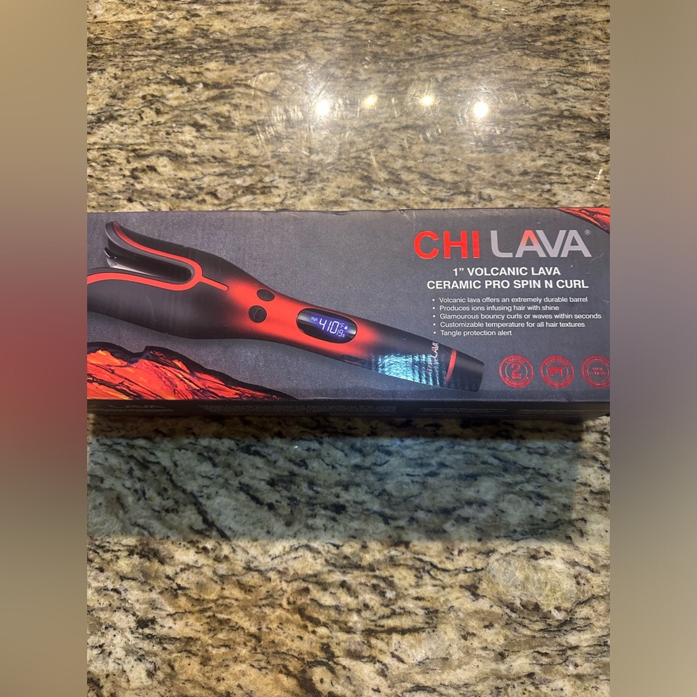 Chi Lava 1” Volcanic Lava Ceramic Pro Spin N Curl Curling Iron